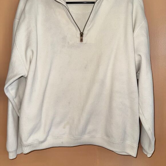 Tommy Bahama Vintage Men's White Cream Cotton 1/4 Zip Sweater Size Medium - Picture 8 of 11